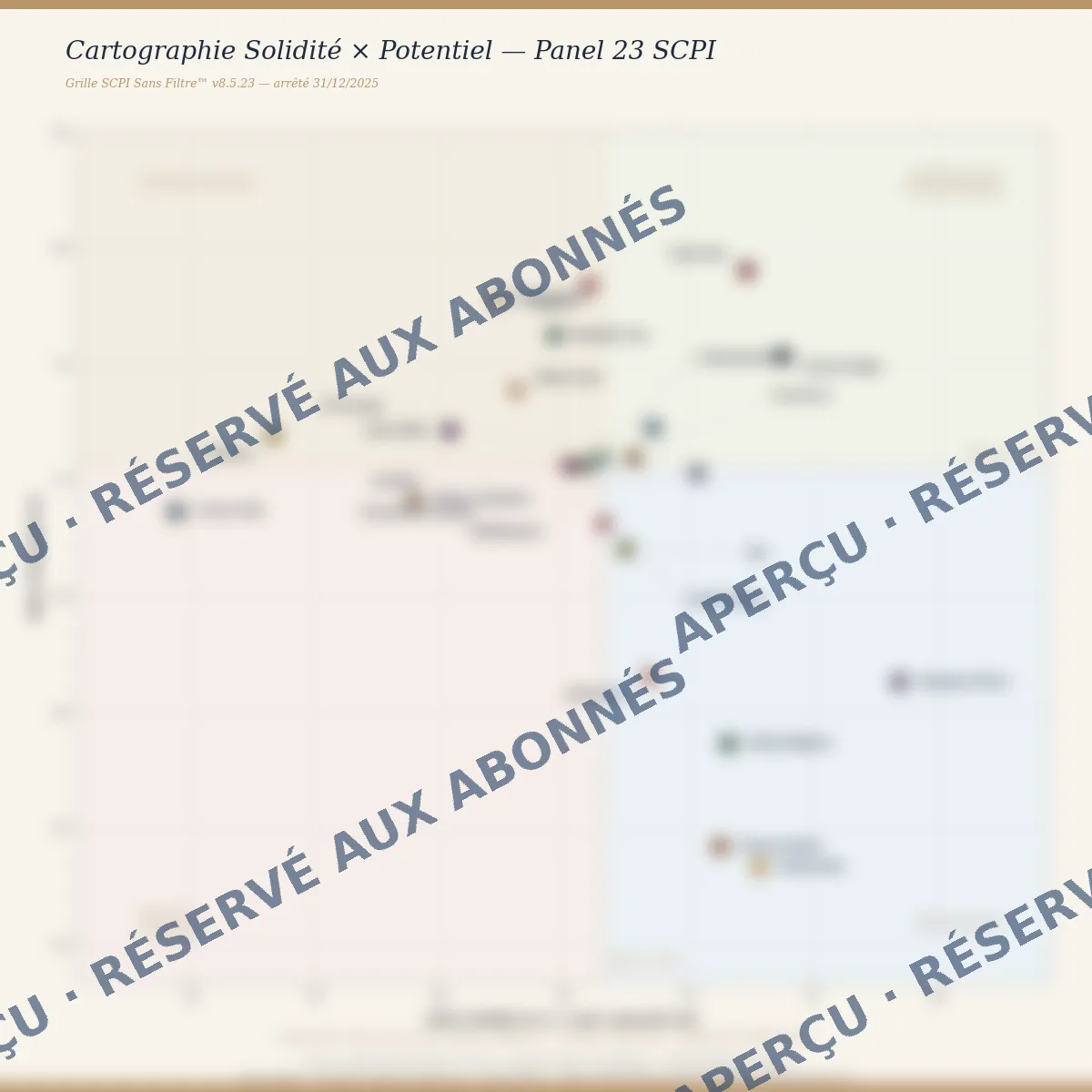 Cartographie solidité et potentiel du panel, aperçu flouté